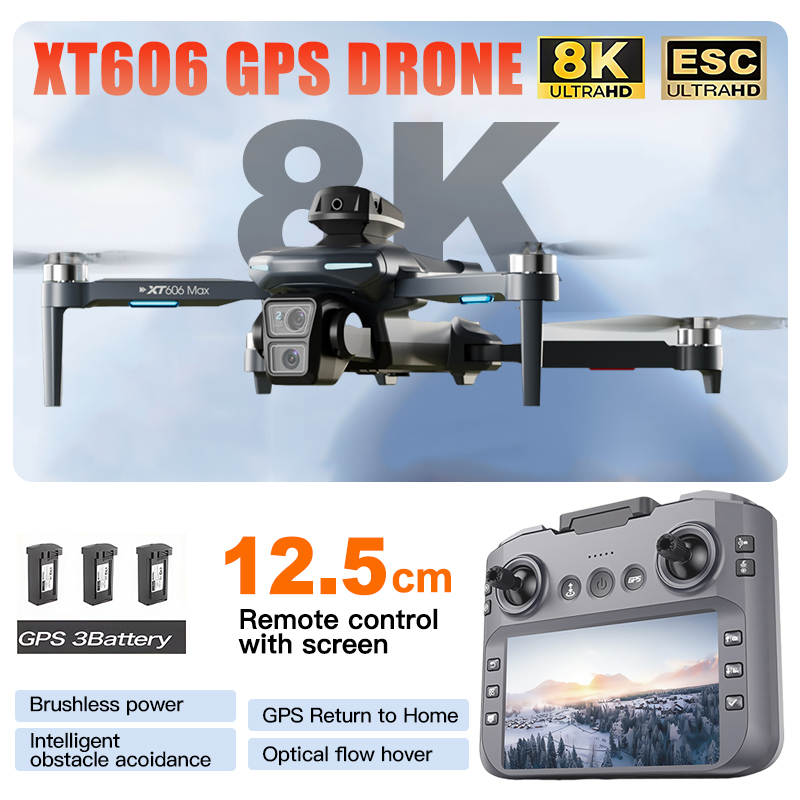 Drone Multispectral - Drone XT606 MAX 3 batteries, caméra