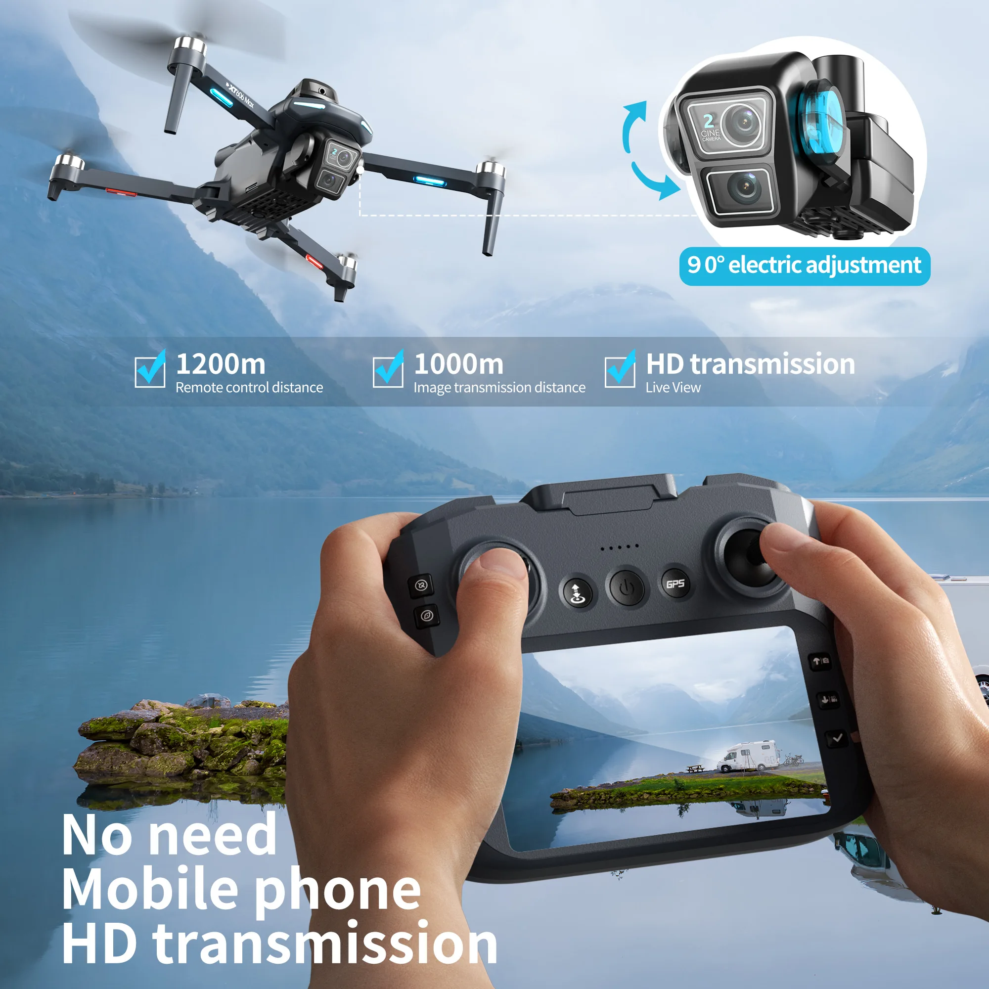 Drone GPS Original XT606 MAX H - Drone Surveying avis et prix